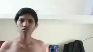 Naughty big tits girl teasing selfie MMS video