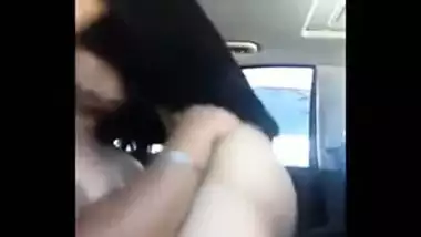 Sexy Big ass NRI punjabi couple riding in car