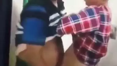 Working couple’s sex mms of fucking on the office balcony